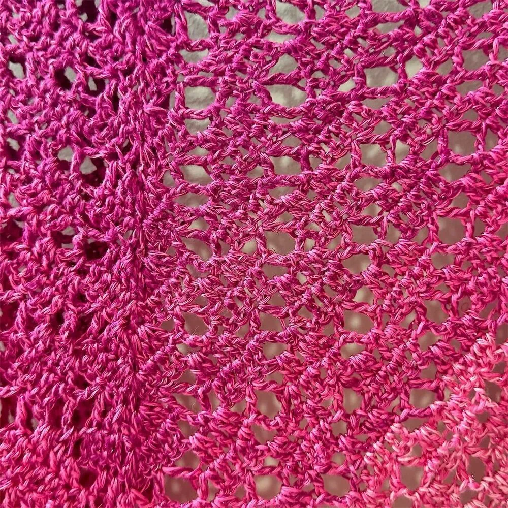 Handmade Pink Gradient Crochet Shawl Wrap Women's Spring Wedding Elegant
